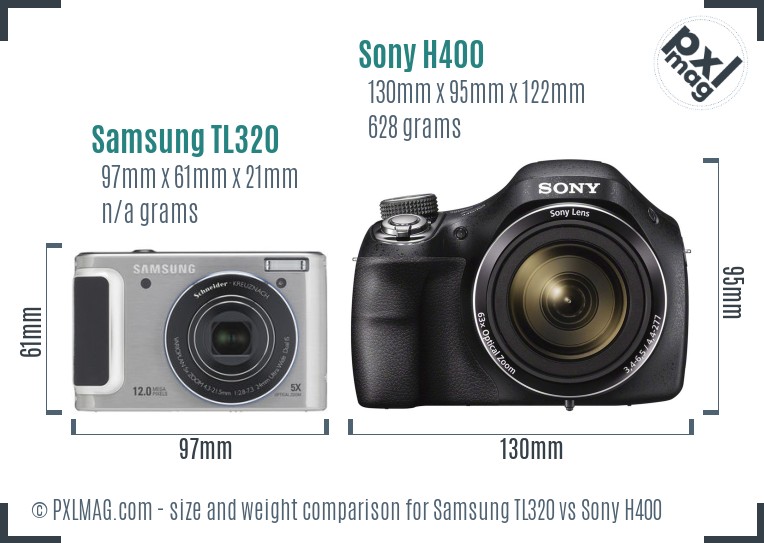 Samsung TL320 vs Sony H400 size comparison Samsung TL320 vs Sony H400 size comparison
