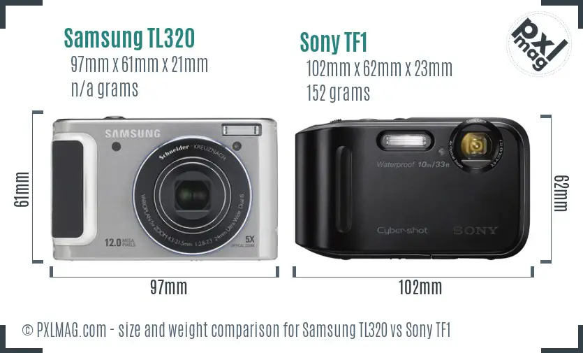 Samsung TL320 vs Sony TF1 size comparison Samsung TL320 vs Sony TF1 size comparison