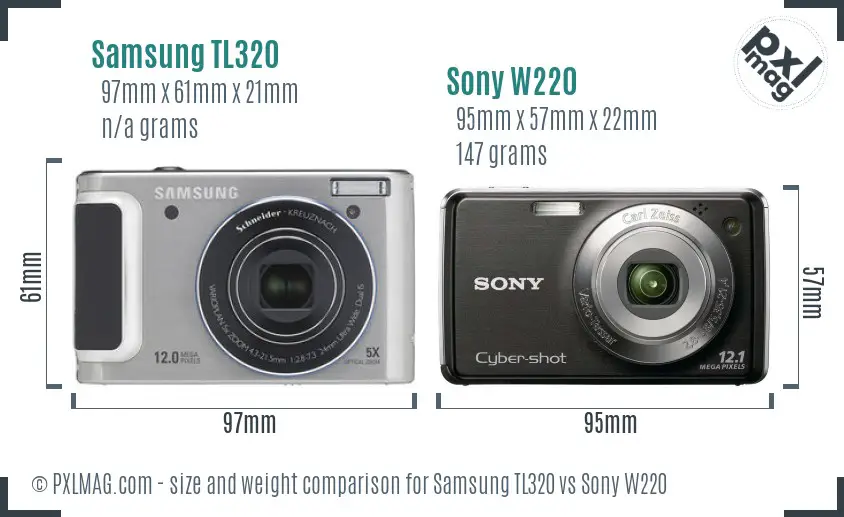 Samsung TL320 vs Sony W220 size comparison Samsung TL320 vs Sony W220 size comparison