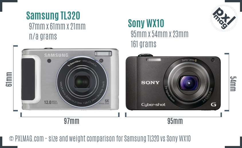 Samsung TL320 vs Sony WX10 size comparison Samsung TL320 vs Sony WX10 size comparison