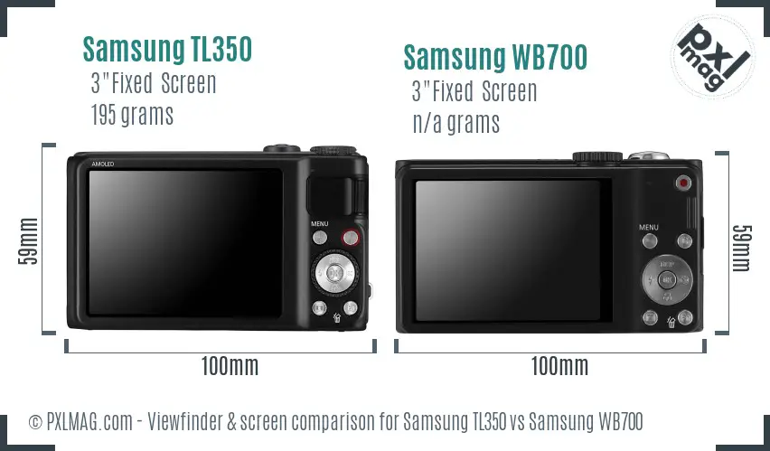 Samsung TL350 vs Samsung WB700 Screen and Viewfinder comparison