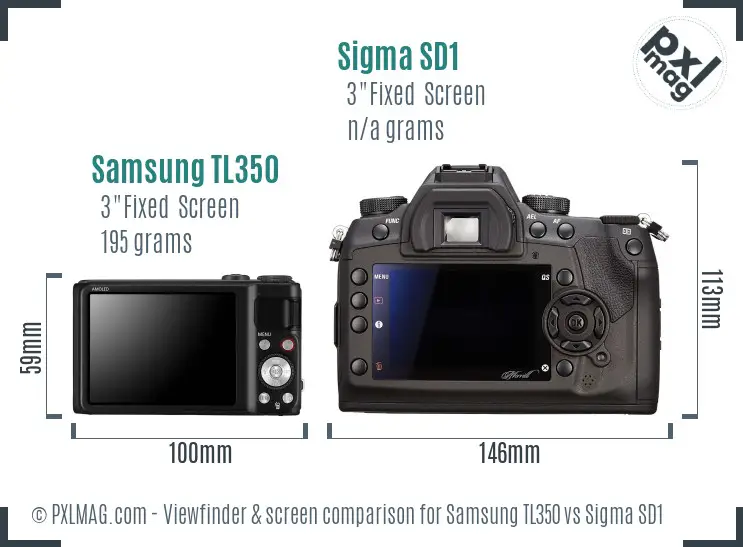Samsung TL350 vs Sigma SD1 Screen and Viewfinder comparison
