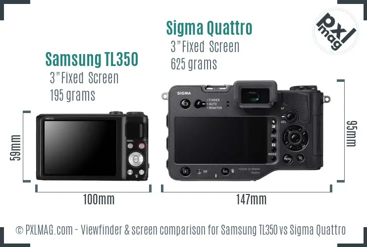 Samsung TL350 vs Sigma Quattro Screen and Viewfinder comparison