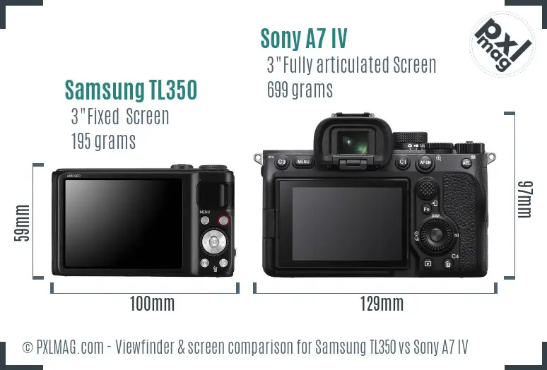 Samsung TL350 vs Sony A7 IV Screen and Viewfinder comparison Samsung TL350 vs Sony A7 IV Screen and Viewfinder comparison