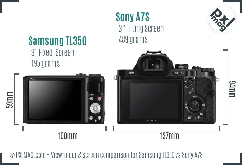 Samsung TL350 vs Sony A7S Screen and Viewfinder comparison