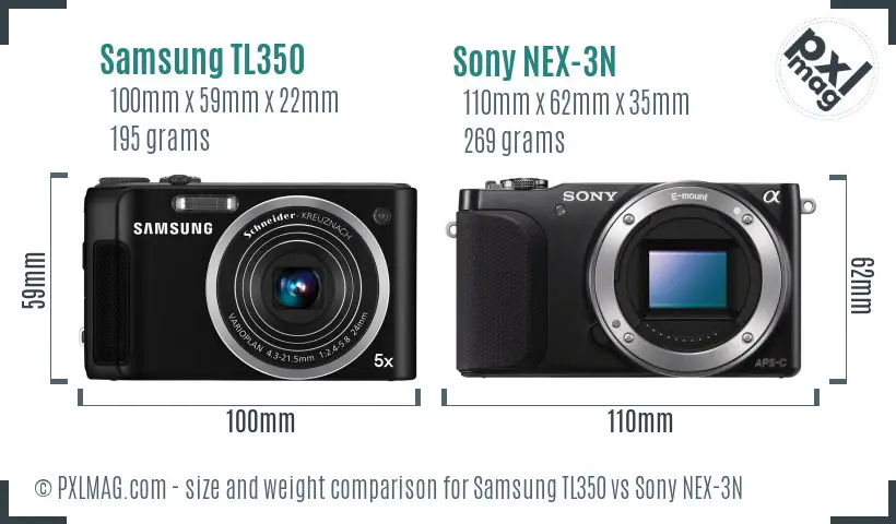 Samsung TL350 vs Sony NEX-3N size comparison