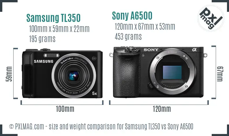 Samsung TL350 vs Sony A6500 size comparison Samsung TL350 vs Sony A6500 size comparison