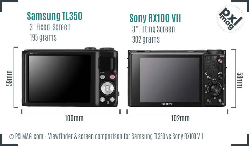 Samsung TL350 vs Sony RX100 VII Screen and Viewfinder comparison Samsung TL350 vs Sony RX100 VII Screen and Viewfinder comparison