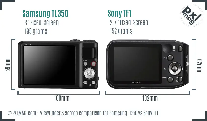 Samsung TL350 vs Sony TF1 Screen and Viewfinder comparison