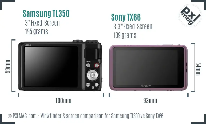 Samsung TL350 vs Sony TX66 Screen and Viewfinder comparison Samsung TL350 vs Sony TX66 Screen and Viewfinder comparison