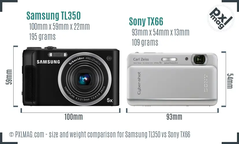 Samsung TL350 vs Sony TX66 size comparison Samsung TL350 vs Sony TX66 size comparison