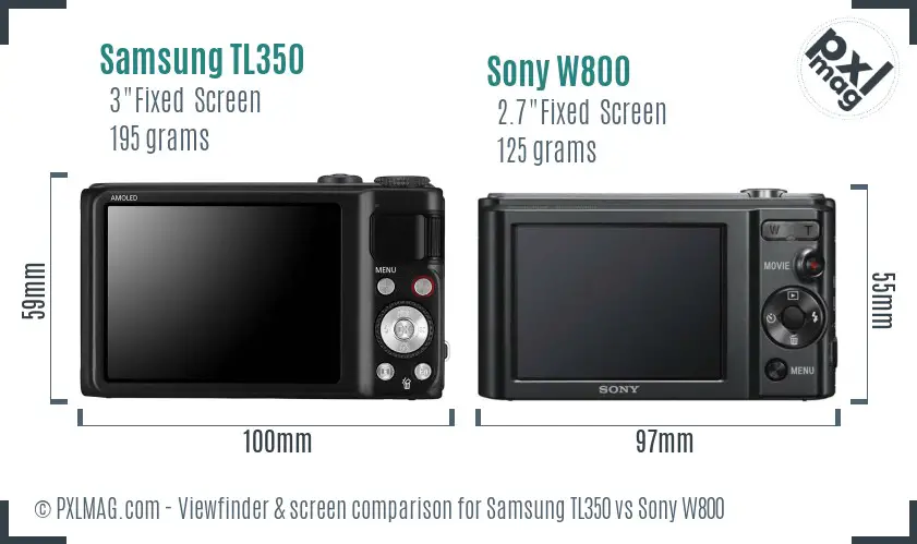 Samsung TL350 vs Sony W800 Screen and Viewfinder comparison Samsung TL350 vs Sony W800 Screen and Viewfinder comparison