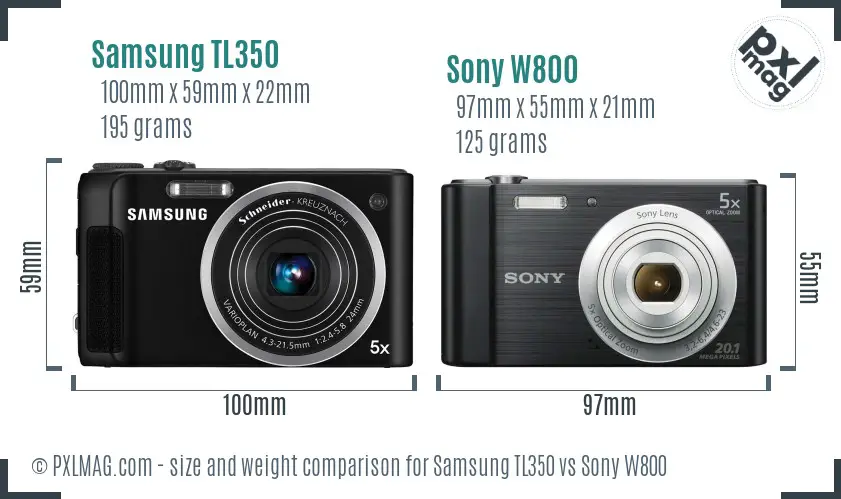 Samsung TL350 vs Sony W800 size comparison Samsung TL350 vs Sony W800 size comparison