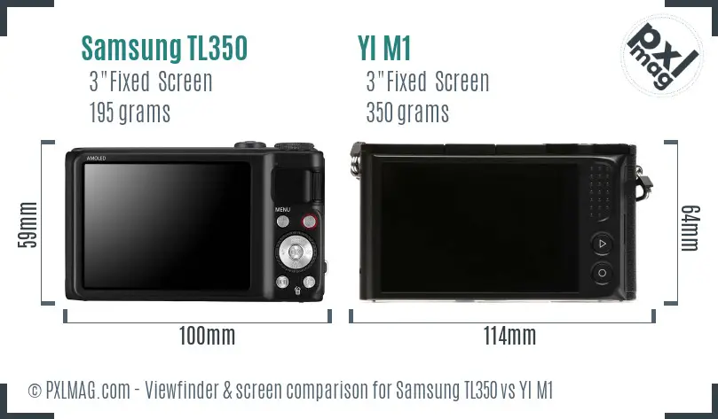 Samsung TL350 vs YI M1 Screen and Viewfinder comparison Samsung TL350 vs YI M1 Screen and Viewfinder comparison