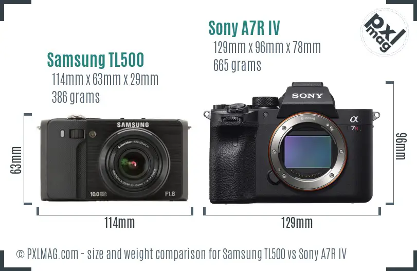 Samsung TL500 vs Sony A7R IV size comparison Samsung TL500 vs Sony A7R IV size comparison