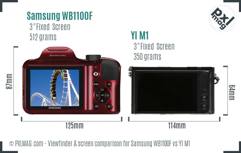 Samsung WB1100F vs YI M1 Screen and Viewfinder comparison Samsung WB1100F vs YI M1 Screen and Viewfinder comparison