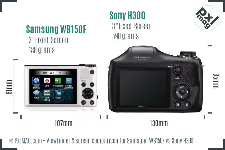 Samsung WB150F vs Sony H300 Screen and Viewfinder comparison Samsung WB150F vs Sony H300 Screen and Viewfinder comparison