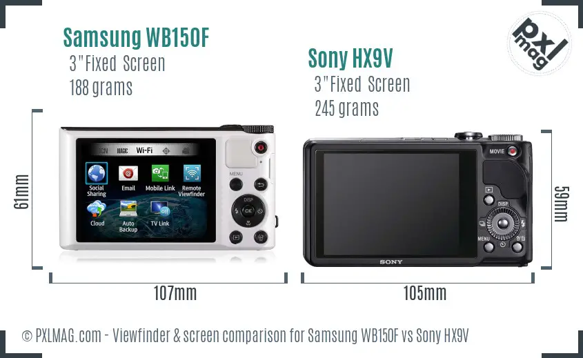 Samsung WB150F vs Sony HX9V Screen and Viewfinder comparison Samsung WB150F vs Sony HX9V Screen and Viewfinder comparison