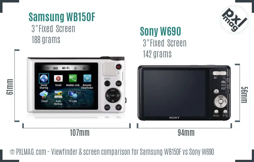Samsung WB150F vs Sony W690 Screen and Viewfinder comparison Samsung WB150F vs Sony W690 Screen and Viewfinder comparison