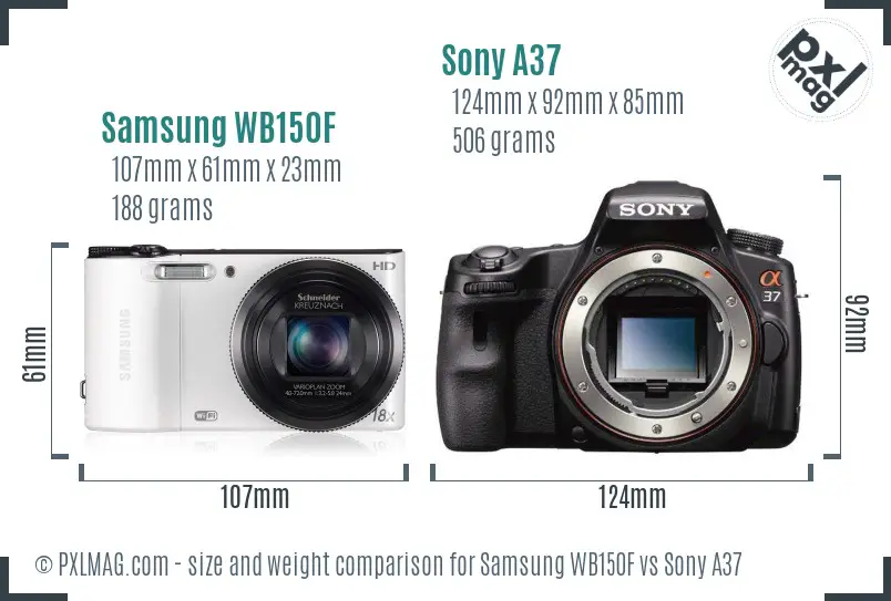 Samsung WB150F vs Sony A37 size comparison Samsung WB150F vs Sony A37 size comparison