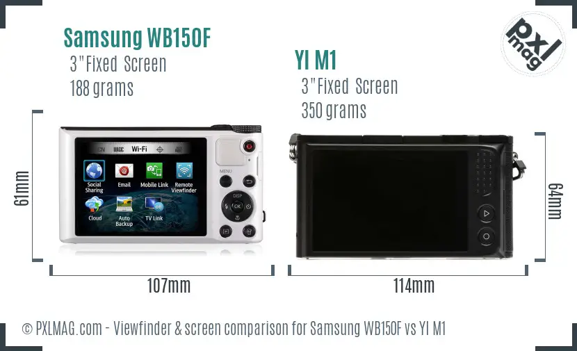 Samsung WB150F vs YI M1 Screen and Viewfinder comparison Samsung WB150F vs YI M1 Screen and Viewfinder comparison