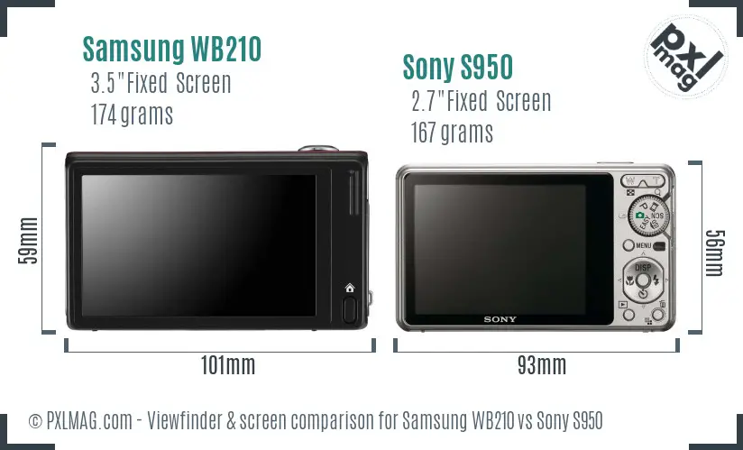 Samsung WB210 vs Sony S950 Screen and Viewfinder comparison Samsung WB210 vs Sony S950 Screen and Viewfinder comparison