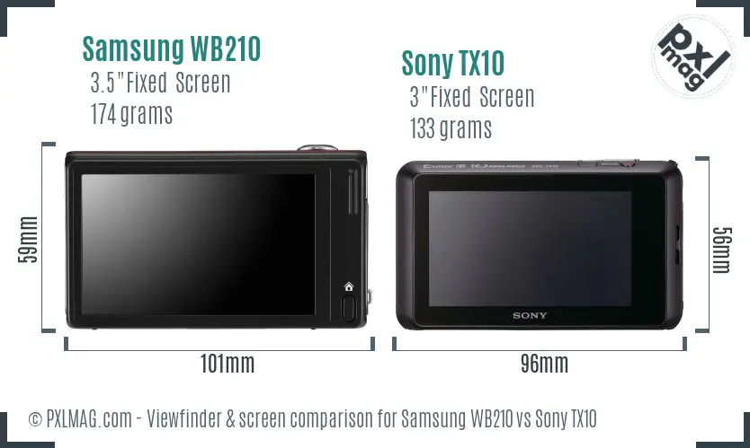 Samsung WB210 vs Sony TX10 Screen and Viewfinder comparison Samsung WB210 vs Sony TX10 Screen and Viewfinder comparison