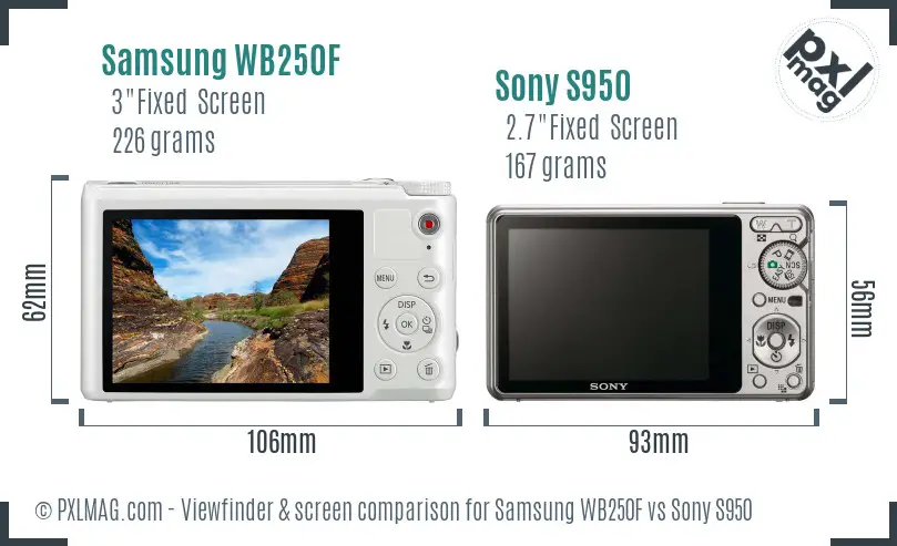 Samsung WB250F vs Sony S950 Screen and Viewfinder comparison Samsung WB250F vs Sony S950 Screen and Viewfinder comparison