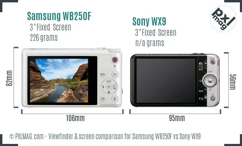 Samsung WB250F vs Sony WX9 Screen and Viewfinder comparison Samsung WB250F vs Sony WX9 Screen and Viewfinder comparison