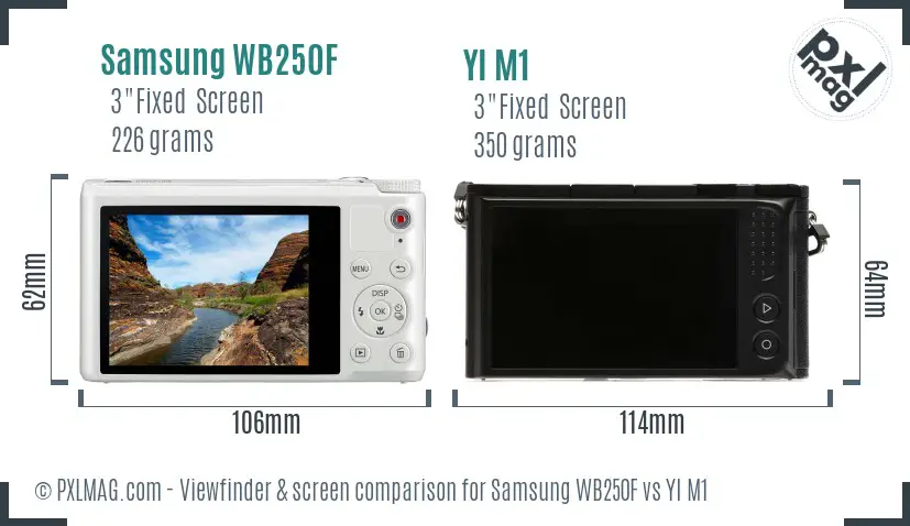 Samsung WB250F vs YI M1 Screen and Viewfinder comparison