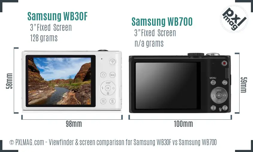 Samsung WB30F vs Samsung WB700 Screen and Viewfinder comparison