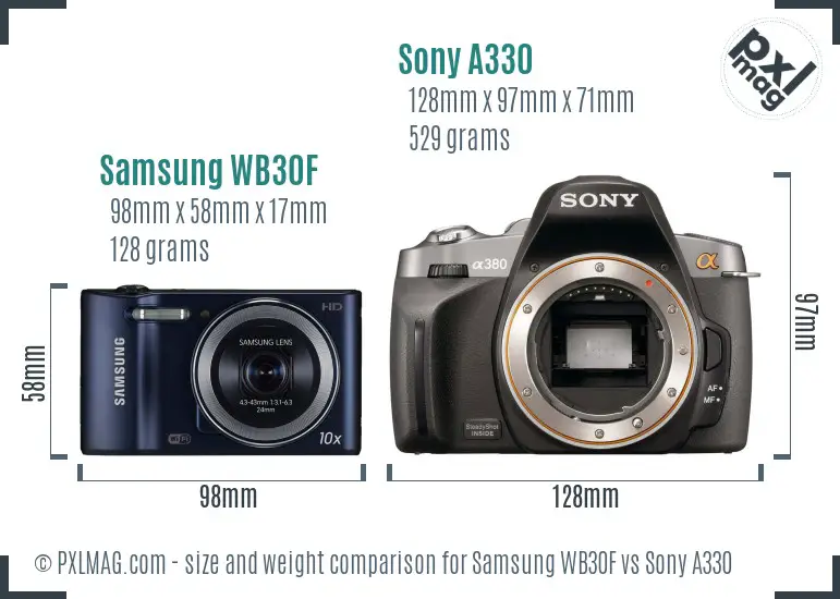 Samsung WB30F vs Sony A330 size comparison Samsung WB30F vs Sony A330 size comparison