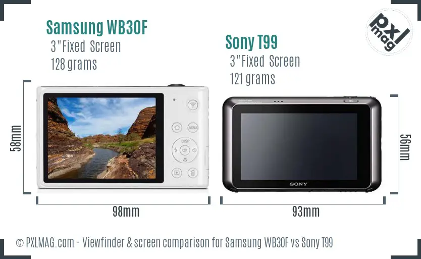 Samsung WB30F vs Sony T99 Screen and Viewfinder comparison Samsung WB30F vs Sony T99 Screen and Viewfinder comparison