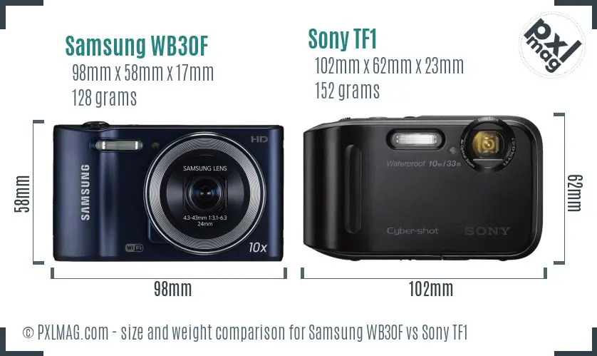 Samsung WB30F vs Sony TF1 size comparison Samsung WB30F vs Sony TF1 size comparison