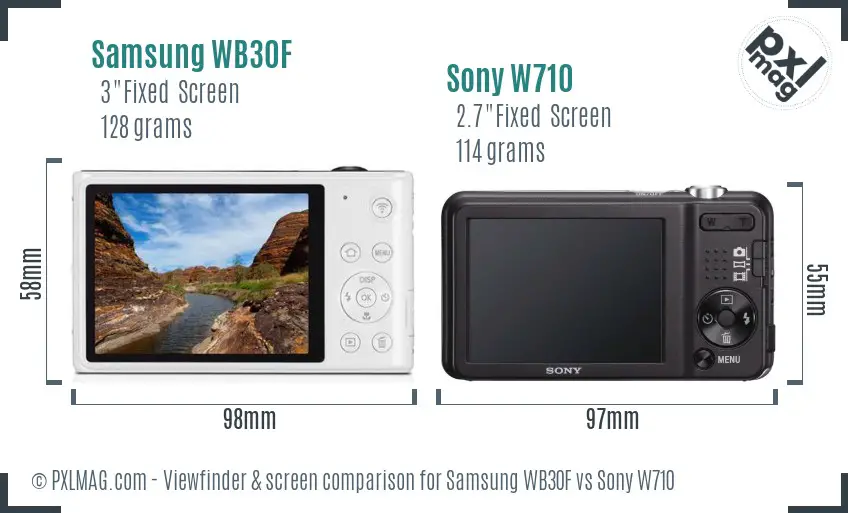 Samsung WB30F vs Sony W710 Screen and Viewfinder comparison Samsung WB30F vs Sony W710 Screen and Viewfinder comparison