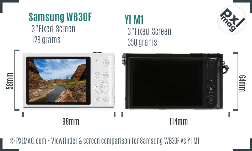 Samsung WB30F vs YI M1 Screen and Viewfinder comparison