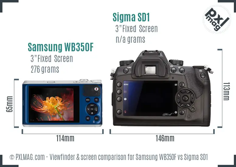 Samsung WB350F vs Sigma SD1 Screen and Viewfinder comparison