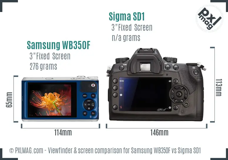 Samsung WB350F vs Sigma SD1 Screen and Viewfinder comparison Samsung WB350F vs Sigma SD1 Screen and Viewfinder comparison