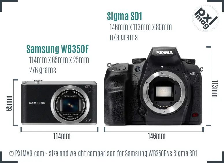 Samsung WB350F vs Sigma SD1 size comparison Samsung WB350F vs Sigma SD1 size comparison