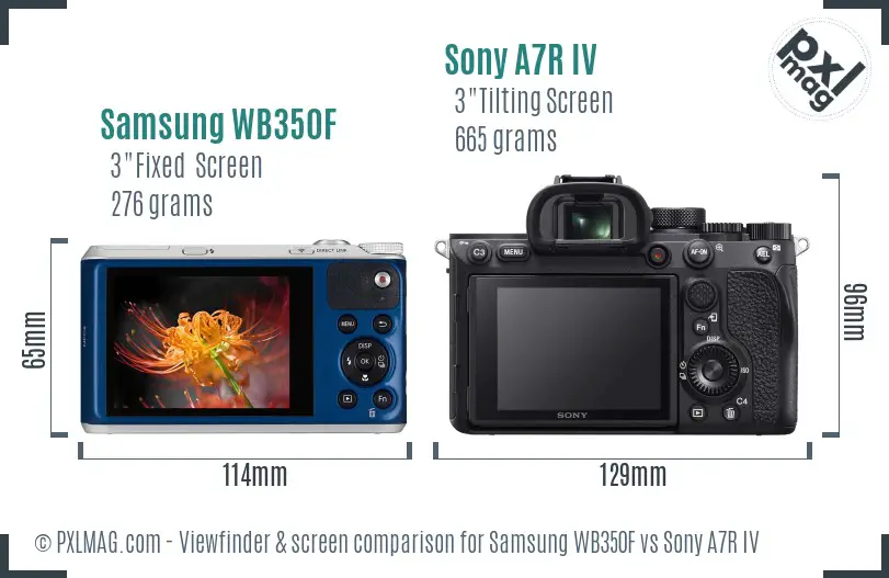 Samsung WB350F vs Sony A7R IV Screen and Viewfinder comparison Samsung WB350F vs Sony A7R IV Screen and Viewfinder comparison