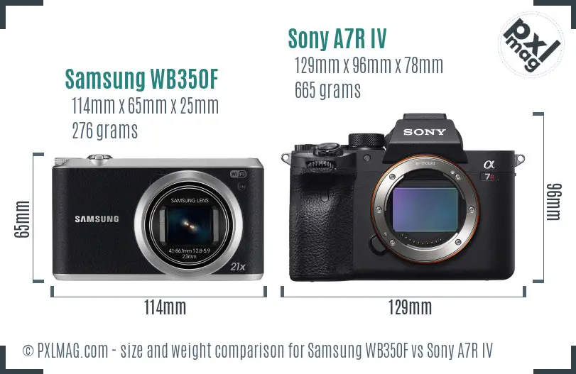 Samsung WB350F vs Sony A7R IV size comparison Samsung WB350F vs Sony A7R IV size comparison