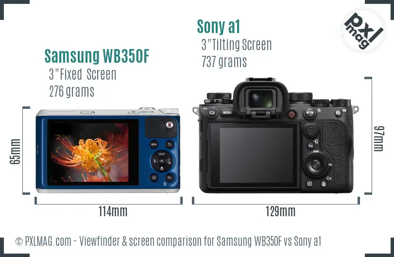 Samsung WB350F vs Sony a1 Screen and Viewfinder comparison