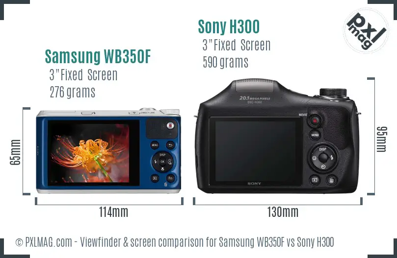 Samsung WB350F vs Sony H300 Screen and Viewfinder comparison Samsung WB350F vs Sony H300 Screen and Viewfinder comparison