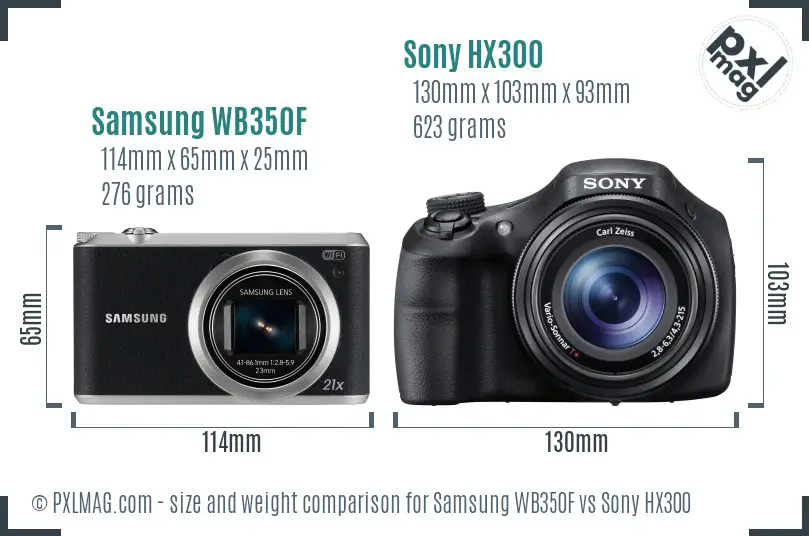 Samsung WB350F vs Sony HX300 size comparison Samsung WB350F vs Sony HX300 size comparison