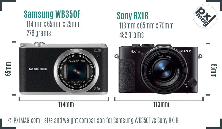 Samsung WB350F vs Sony RX1R size comparison