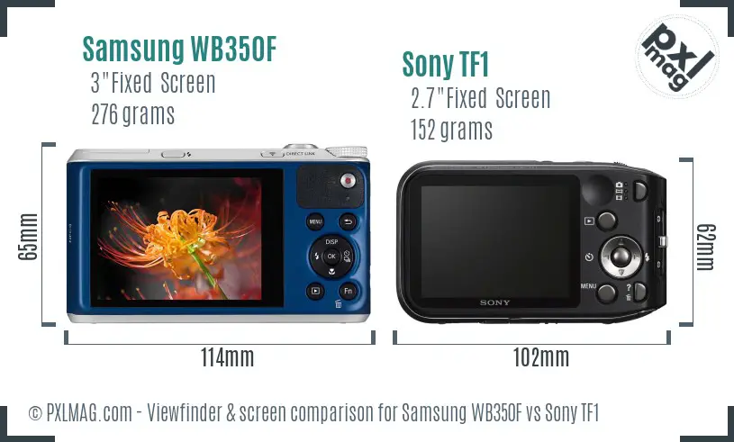 Samsung WB350F vs Sony TF1 Screen and Viewfinder comparison