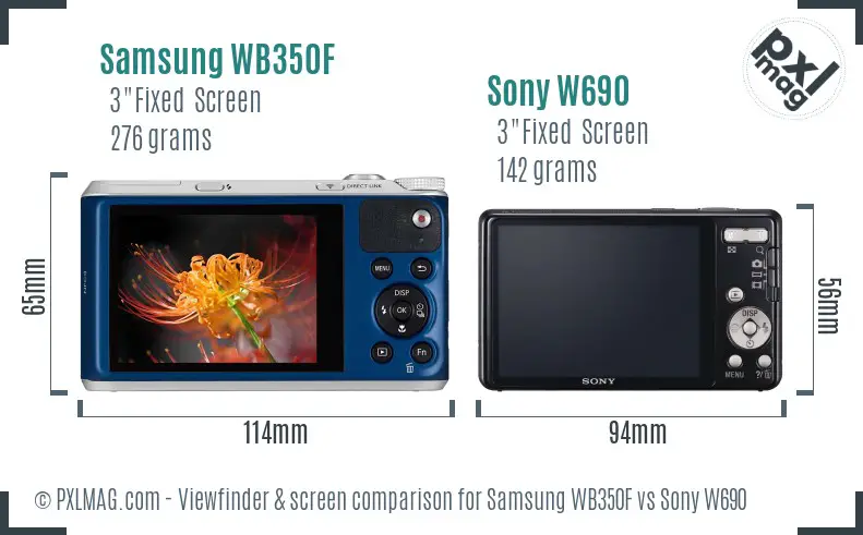 Samsung WB350F vs Sony W690 Screen and Viewfinder comparison Samsung WB350F vs Sony W690 Screen and Viewfinder comparison