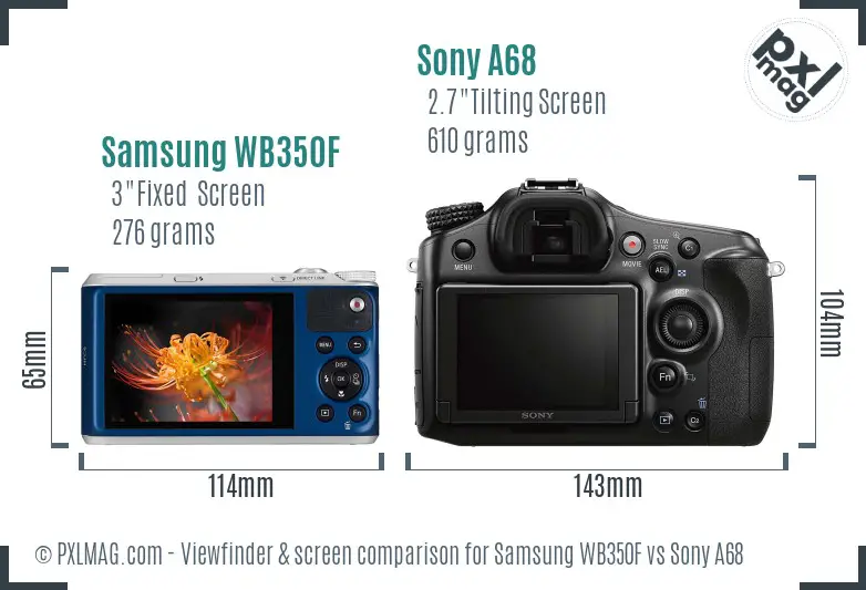 Samsung WB350F vs Sony A68 Screen and Viewfinder comparison Samsung WB350F vs Sony A68 Screen and Viewfinder comparison