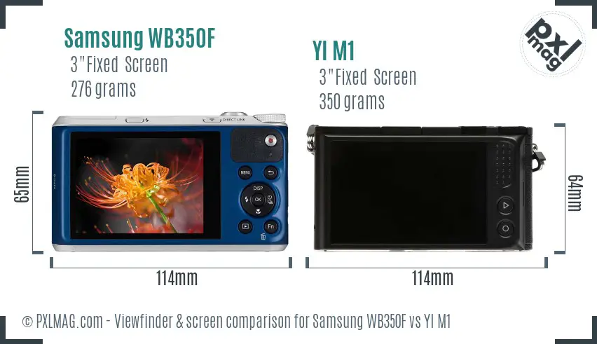 Samsung WB350F vs YI M1 Screen and Viewfinder comparison