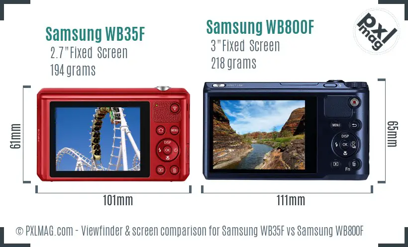 Samsung WB35F vs Samsung WB800F Screen and Viewfinder comparison